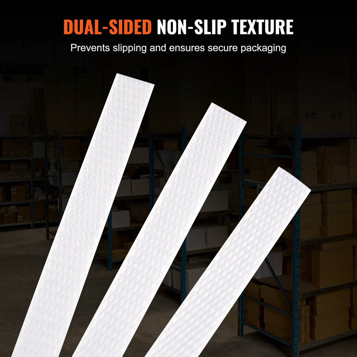 VEVOR Packaging Polypropylene (PP) Strapping Roll, 9900' Length x 1/2" Width x 0.03" Thickness, 243 lbs Break Strength, Heavy Duty Banding Pallet Strap Coil, Portable Strong Packing Straps, White - BZKZDKZDPP12KLL77V0 - view 6