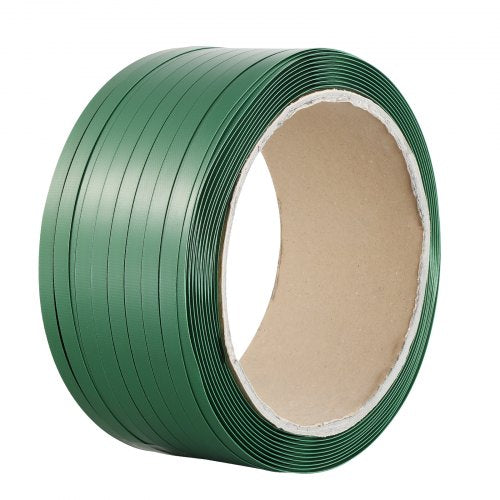 VEVOR Packaging Polyester PET Strapping Roll, 1000' Length x 0.63" Width x 0.03" Thickness, 992 lbs Break Strength, Heavy Duty Banding Pallet Strap Coil, Portable Strong Banding Packing Straps, Green - BZKZDPET58YC0MM33V0 - view 2