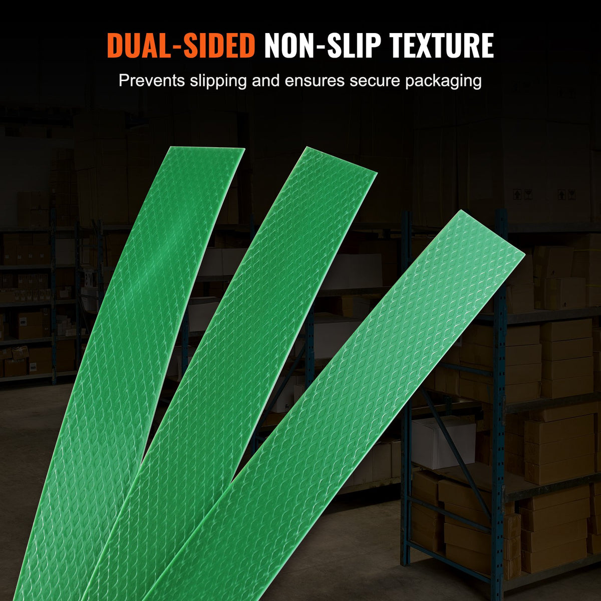 VEVOR Packaging Polyester PET Strapping Roll, 1000' Length x 0.63" Width x 0.03" Thickness, 992 lbs Break Strength, Heavy Duty Banding Pallet Strap Coil, Portable Strong Banding Packing Straps, Green - BZKZDPET58YC0MM33V0 - view 6