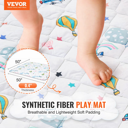 VEVOR Baby Play Mat, 50""x50"" Baby Crawling Mat, Non-Slip One-Piece Soft Baby Playmat, Foldable Floor Mat, Waterproof Activity Playmats for Babies,Toddlers, Infants, Machine Washable, Play & Tummy Time - BZPXDBZ04YC5UWZC6V0 - view 3