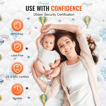 VEVOR Baby Play Mat, 50""x50"" Baby Crawling Mat, Non-Slip One-Piece Soft Baby Playmat, Foldable Floor Mat, Waterproof Activity Playmats for Babies,Toddlers, Infants, Machine Washable, Play & Tummy Time - BZPXDBZ04YC5UWZC6V0 - view 4