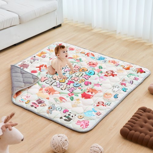 VEVOR Baby Play Mat, 50""x50"" Baby Crawling Mat, Non-Slip One-Piece Thickened Soft Baby Playmat, Foldable Rollable Floor Mat, Waterproof Activity Playmats for Babies,Toddlers, Infants, Machine Washable - BZPXDBZ08YC59FMFIV0 - view 2