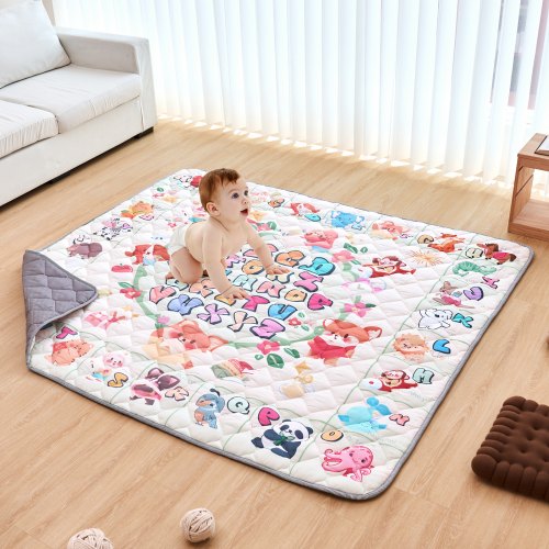 VEVOR Baby Play Mat, Extra Large 71""x79"" Baby Crawling Mat, Non-Slip One-Piece Thickened Soft Baby Mat, Foldable Floor Mat, Waterproof Activity Playmats for Babies Toddlers Infants, Machine Washable - BZPXDBZ08YC7NPEHKV0 - view 2