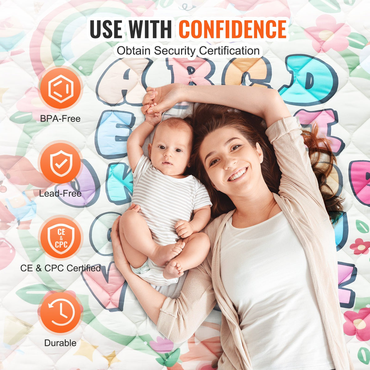VEVOR Baby Play Mat, Extra Large 71""x79"" Baby Crawling Mat, Non-Slip One-Piece Thickened Soft Baby Mat, Foldable Floor Mat, Waterproof Activity Playmats for Babies Toddlers Infants, Machine Washable - BZPXDBZ08YC7NPEHKV0 - view 4
