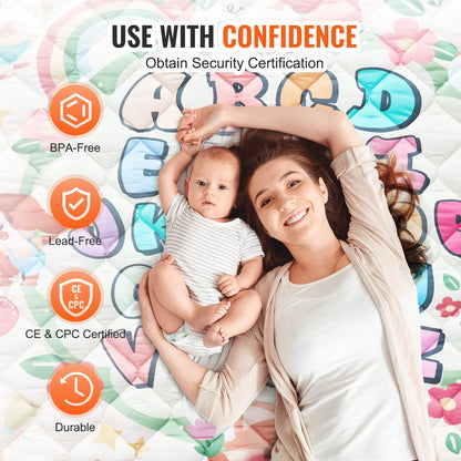VEVOR Baby Play Mat, Extra Large 71""x79"" Baby Crawling Mat, Non-Slip One-Piece Thickened Soft Baby Mat, Foldable Floor Mat, Waterproof Activity Playmats for Babies Toddlers Infants, Machine Washable - BZPXDBZ08YC7NPEHKV0 - view 4