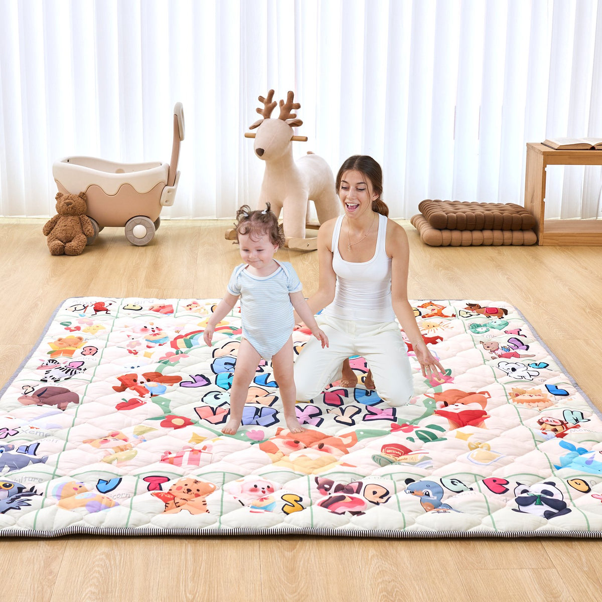 VEVOR Baby Play Mat, Extra Large 71""x79"" Baby Crawling Mat, Non-Slip One-Piece Thickened Soft Baby Mat, Foldable Floor Mat, Waterproof Activity Playmats for Babies Toddlers Infants, Machine Washable - BZPXDBZ08YC7NPEHKV0 - view 9