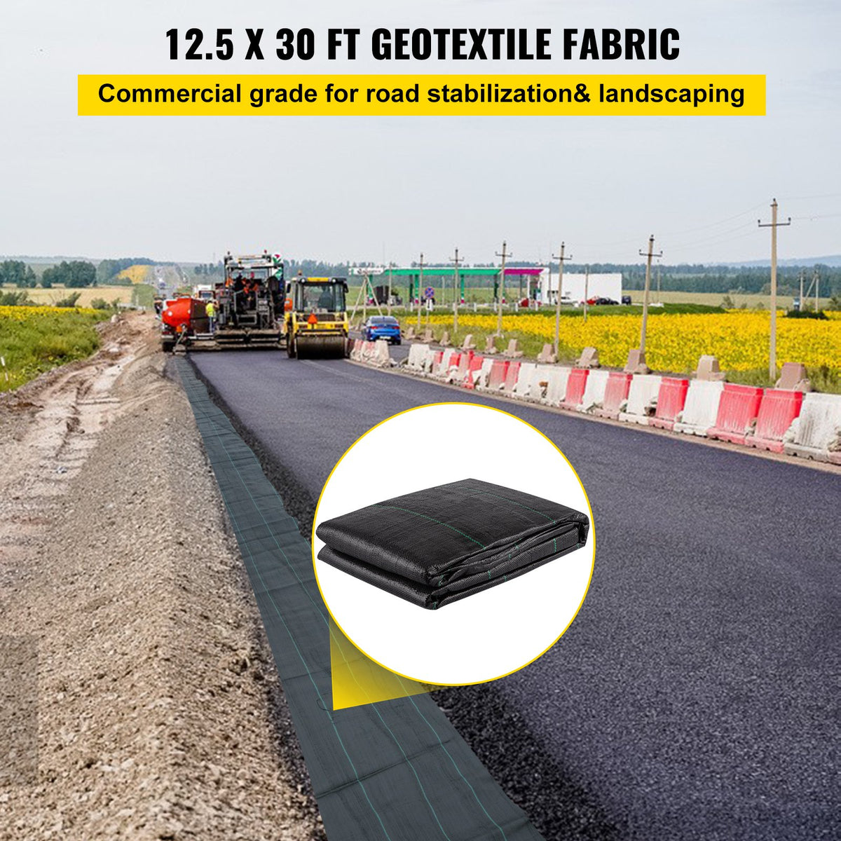 VEVOR PP Weed Barrier Fabric and Others - Select Your Configuration - BZTGB125X30PENGM2V0 - view 2