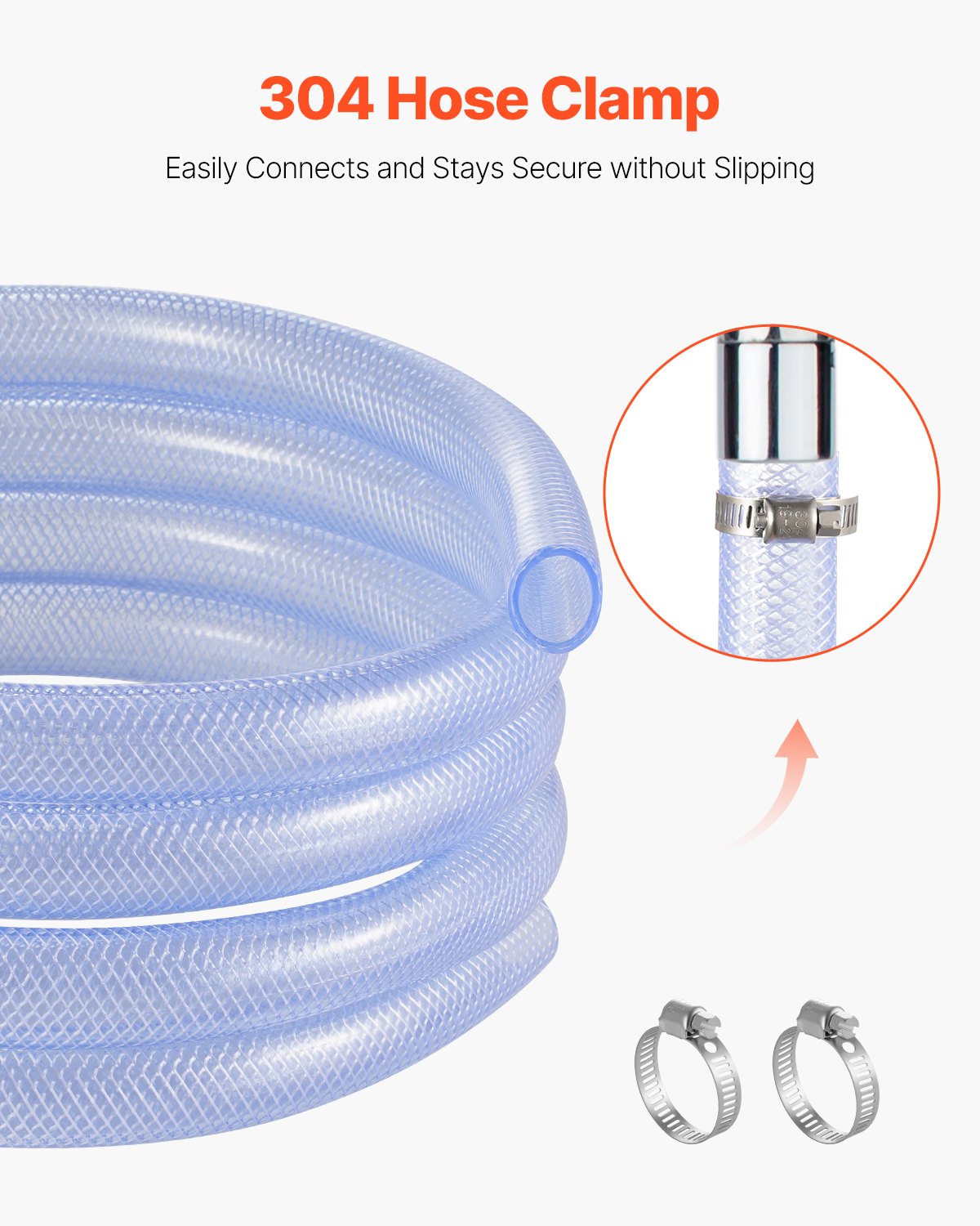 VEVOR Braided Clear Vinyl Tubing, 3/4" ID x 19/20" OD, 10FT Plastic PVC Tubing, Flexible and Cuttable Clear Hose, 1/10 in Wall Thickness, High-strength PVC Material for Aquarium Irrigation Swimming - BZYXG34INCH1ETCOUV0 - view 7