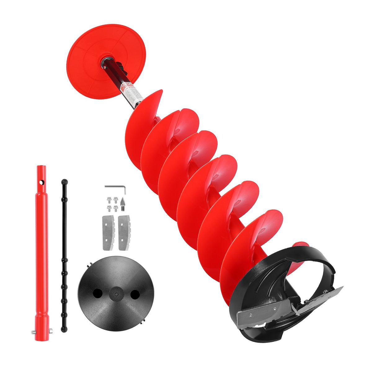 VEVOR Ice Auger Drill Bit, 8in Diameter 39in Length, Cordless Nylon Ice Fishing Augers With Extra 13.4in Extension Rod, Drill Adapter, Top Plate and Blade Guard - BZZT8YC39INCG1MH5001V0 - view 10
