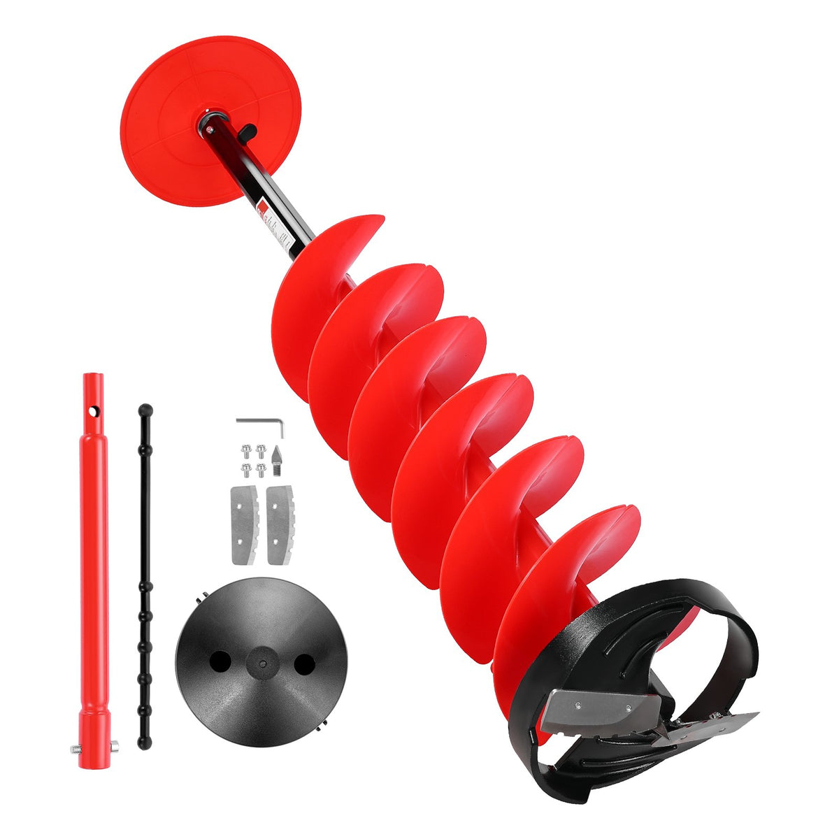 VEVOR Ice Auger Drill Bit, 8in Diameter 41in Length, Cordless Nylon Ice Fishing Augers With Extra 13.4in Extension Rod, Drill Adapter, Top Plate and Blade Guard - BZZT8YC41INCOJRYP001V0 - view 10