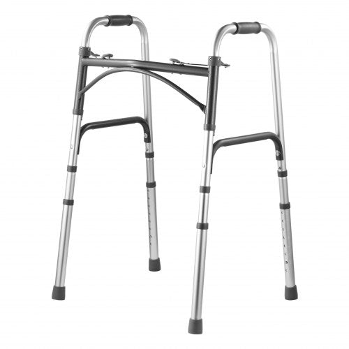 VEVOR Folding Walker, 2-Button Folding Walkers with 8-Level Adjustable Height and Durable Handles, Lightweight Aluminum Mobility Walker Aid for Elderly Handicapped Disabled, Up to 350 Pounds - BZZXCL00000025HS1V0 - view 2