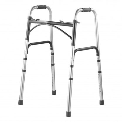 VEVOR Folding Walker, 2-Button Folding Walkers with 8-Level Adjustable Height and Durable Handles, Lightweight Aluminum Mobility Walker Aid for Elderly Handicapped Disabled, Up to 350 Pounds - BZZXCL00000025HS1V0 - view 2
