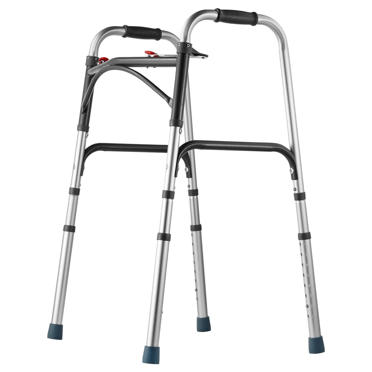 VEVOR Folding Walker, 2-Button Folding Walkers with 8-Level Adjustable Height and Durable Handles, Lightweight Aluminum Mobility Walker Aid for Elderly Handicapped Disabled, Up to 350 Pounds - BZZXCL00000025HS1V0 - view 10