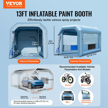 VEVOR Inflatable Paint Booth - Select Your Configuration - C13109FT3750WIIEBV1 - view 2