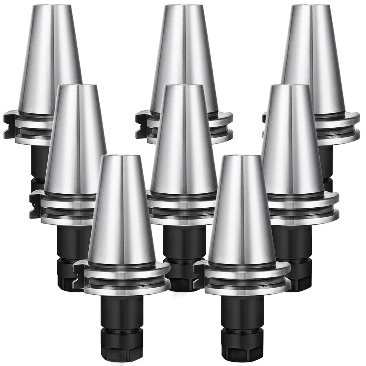 VEVOR 8Pcs 2.76'' CAT40-ER16 COLLET CHUCKS Tool Holder Set CNC Tested Heavy Duty - CAT40-ER16-70DB8JV0 - view 1