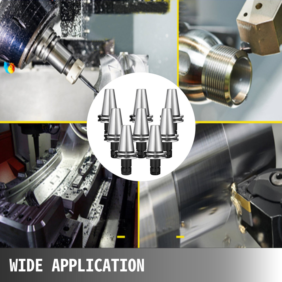 VEVOR 8Pcs 2.76'' CAT40-ER16 COLLET CHUCKS Tool Holder Set CNC Tested Heavy Duty - CAT40-ER16-70DB8JV0 - view 8