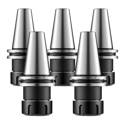 VEVOR CAT40 Collet Holder ER32 5 Piece Precision Spring Collet Chuck Set, for Milling Machine Drill Presses, 4000 RPM Max Speed, CAT40 Tool Holder Spring Collet with 0.0004" TIR, Labeled Storage Box - CAT40DBTZJTL3SV9X001V0 - view 1