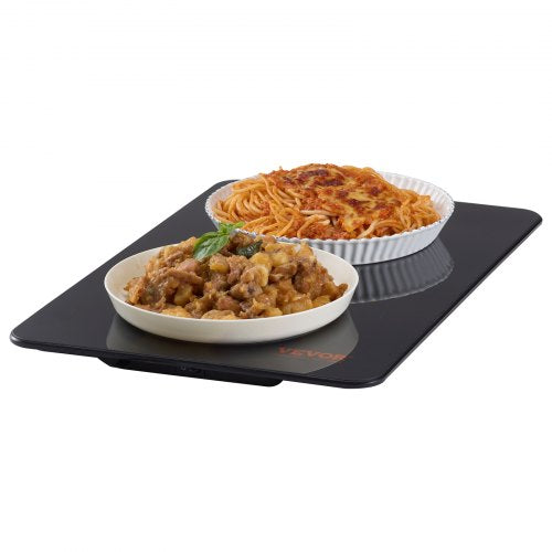 VEVOR Electric Warming Tray, 16.5" x 11" Portable Tempered Glass Heating Tray with Temperature Range (65-90℃), Perfect for Dinner, Catering, House, Parties, Events, Entertaining and Holiday, Black - CBJRG420280MMMH3FV1 - view 1
