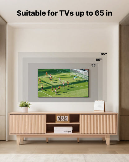 VEVOR TV Stand, Boho Entertainment Center for TVs up to 59 in, 350 lbs Load Capacity, TV Media Console Table with Adjustable Open Storage Shelves & Sliding Door for Living Room, Bedroom, Burlywood - CBSDSJBXMYFB4GOM6001V0 - view 3