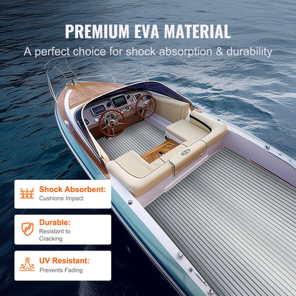 VEVOR Boat Flooring, EVA Foam Boat Decking 94.5" x 45.7", Non-Slip Self-Adhesive Flooring, 29.9 sq.ft Marine Carpet for Boats, Yacht, Pontoon, Kayak Decking - CBZZFHPMDDHSZQ449V0 - view 5