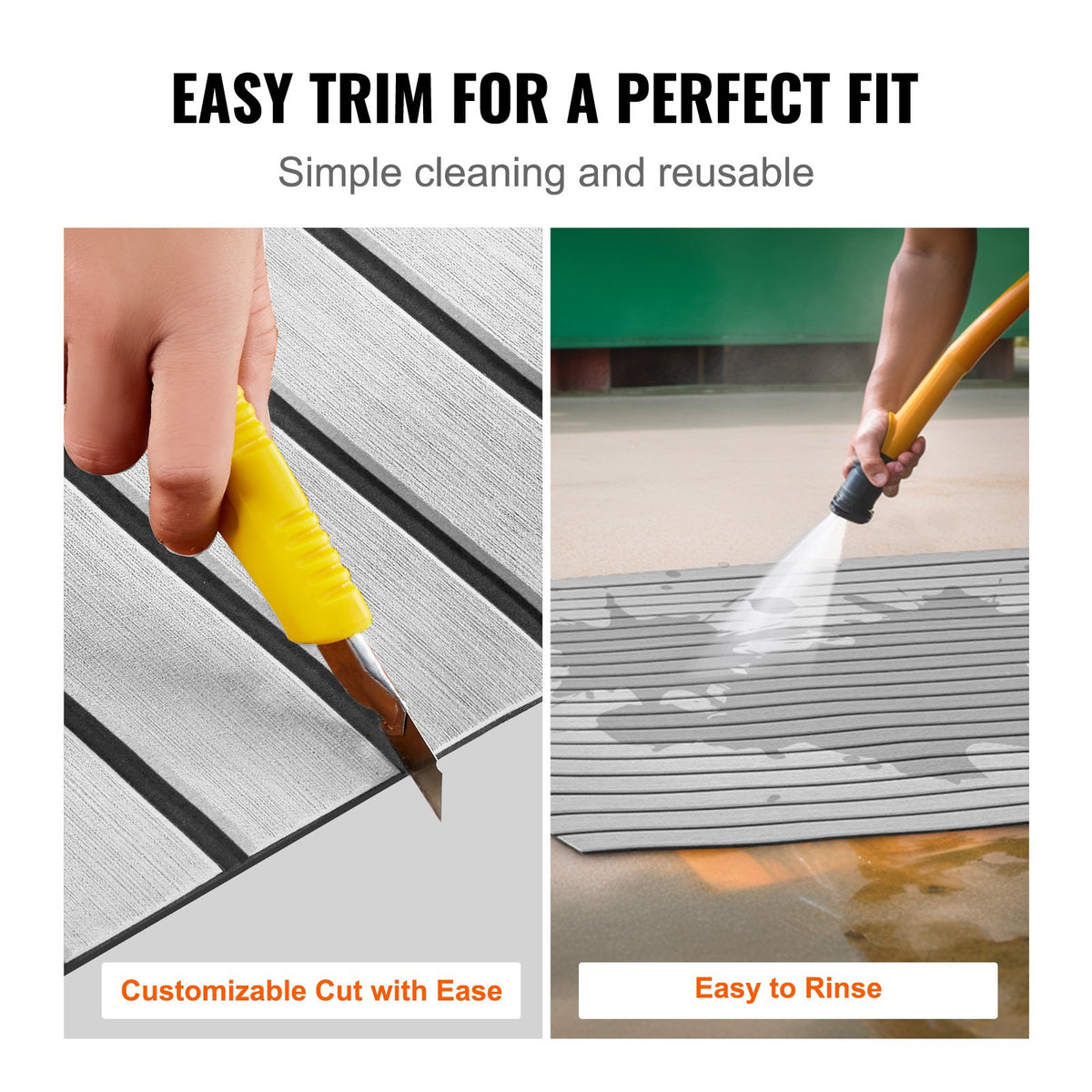 VEVOR Boat Flooring, EVA Foam Boat Decking 94.5" x 45.7", Non-Slip Self-Adhesive Flooring, 29.9 sq.ft Marine Carpet for Boats, Yacht, Pontoon, Kayak Decking - CBZZFHPMDDHSZQ449V0 - view 6