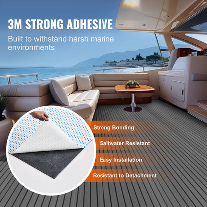 VEVOR Boat Flooring, EVA Foam Boat Decking 94.5" x 17.7", Non-Slip Self-Adhesive Flooring, 11.6 sq.ft Marine Carpet for Boats, Yacht, Pontoon, Kayak Decking - CBZZFHPMDDSHB22H2V0 - view 4
