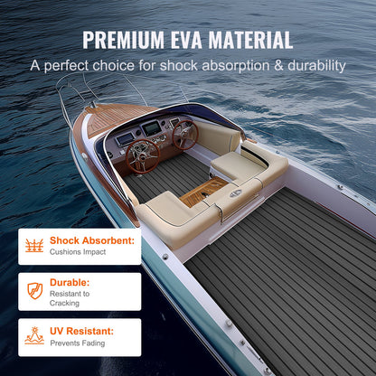 VEVOR Boat Flooring, EVA Foam Boat Decking 94.5" x 17.7", Non-Slip Self-Adhesive Flooring, 11.6 sq.ft Marine Carpet for Boats, Yacht, Pontoon, Kayak Decking - CBZZFHPMDDSHB22H2V0 - view 5