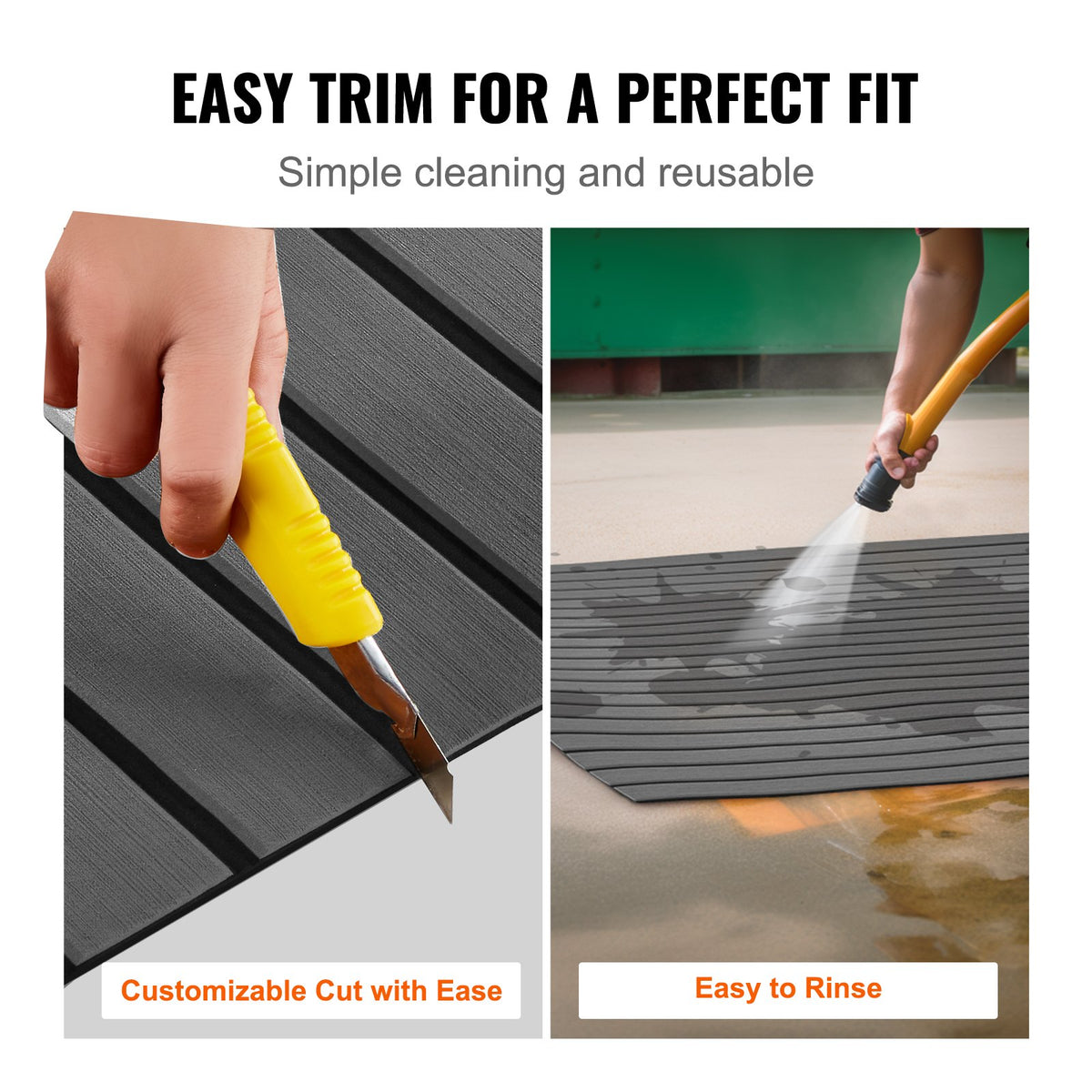 VEVOR Boat Flooring, EVA Foam Boat Decking 94.5" x 17.7", Non-Slip Self-Adhesive Flooring, 11.6 sq.ft Marine Carpet for Boats, Yacht, Pontoon, Kayak Decking - CBZZFHPMDDSHB22H2V0 - view 6