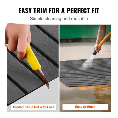 VEVOR Boat Flooring, EVA Foam Boat Decking 94.5" x 17.7", Non-Slip Self-Adhesive Flooring, 11.6 sq.ft Marine Carpet for Boats, Yacht, Pontoon, Kayak Decking - CBZZFHPMDDSHB22H2V0 - view 6