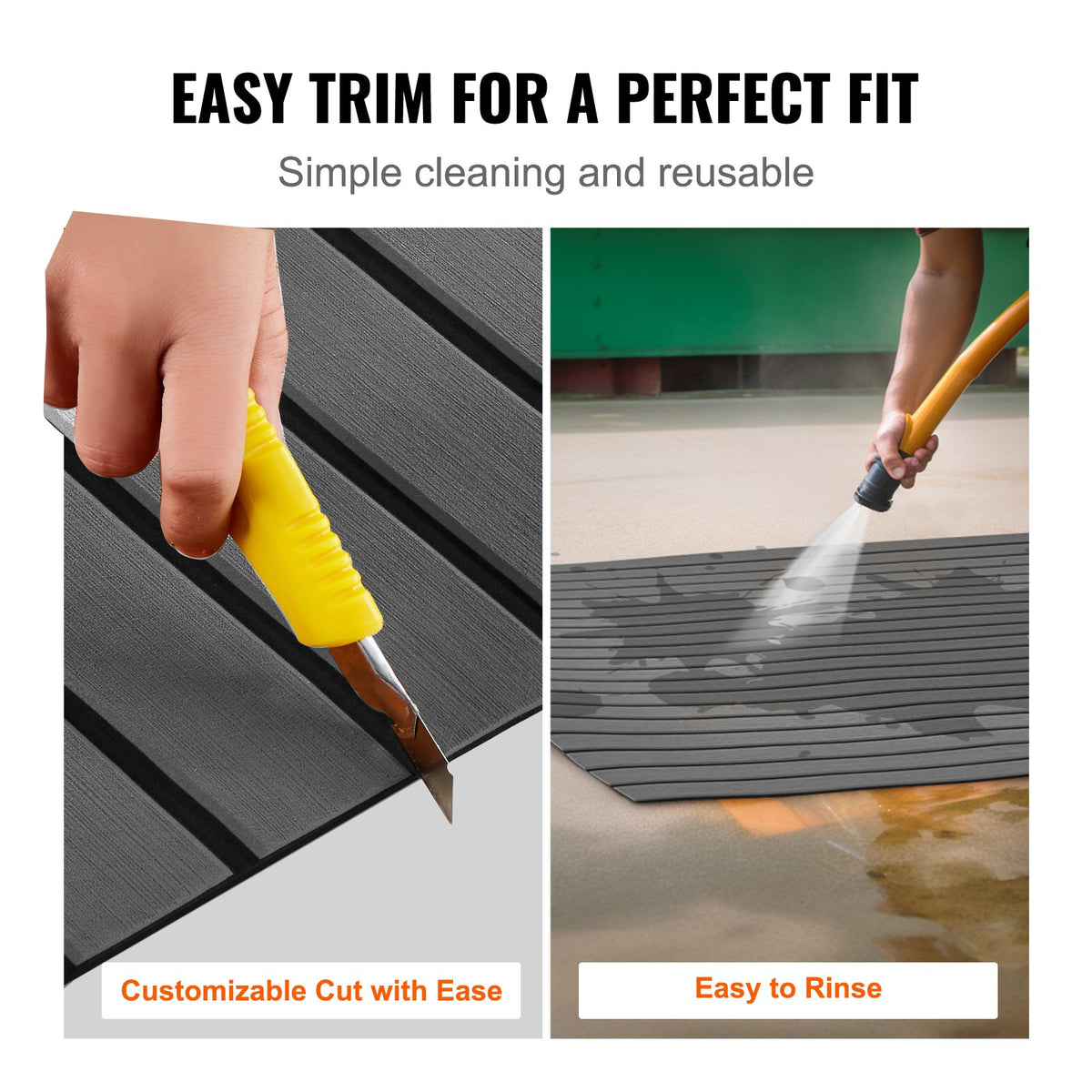 VEVOR Boat Flooring, EVA Foam Boat Decking 94.5" x 23.6", Non-Slip Self-Adhesive Flooring, 15.5 sq.ft Marine Carpet for Boats, Yacht, Pontoon, Kayak Decking - CBZZFHPMDDSHB8RTKV0 - view 6
