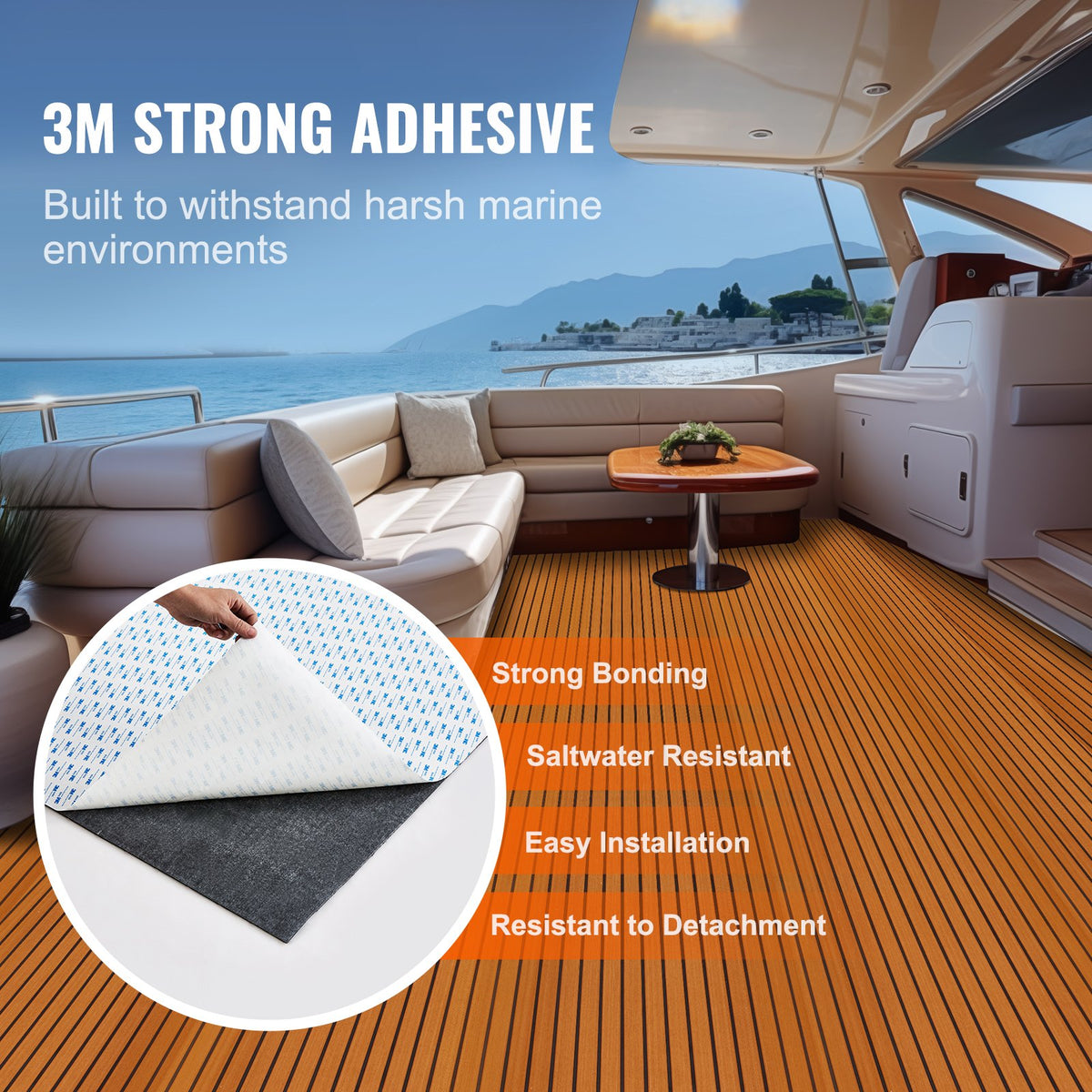 VEVOR Boat Flooring, EVA Foam Boat Decking 94.5" x 46", Non-Slip Self-Adhesive Flooring, 29.9 sq.ft Marine Carpet for Boats, Yacht, Pontoon, Kayak Decking - CBZZFHPMDDZSP166PV0 - view 4
