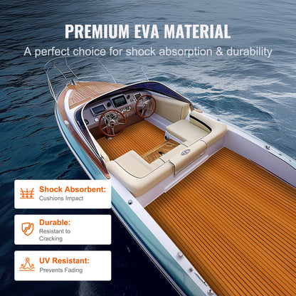 VEVOR Boat Flooring, EVA Foam Boat Decking 94.5" x 46", Non-Slip Self-Adhesive Flooring, 29.9 sq.ft Marine Carpet for Boats, Yacht, Pontoon, Kayak Decking - CBZZFHPMDDZSP166PV0 - view 5