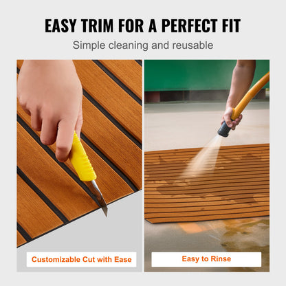 VEVOR Boat Flooring, EVA Foam Boat Decking 94.5" x 46", Non-Slip Self-Adhesive Flooring, 29.9 sq.ft Marine Carpet for Boats, Yacht, Pontoon, Kayak Decking - CBZZFHPMDDZSP166PV0 - view 6