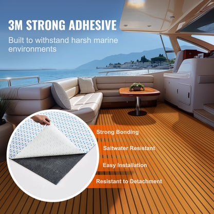 VEVOR Boat Flooring, EVA Foam Boat Decking 94.5" x 35.4", Non-Slip Self-Adhesive Flooring, 23.2 sq.ft Marine Carpet for Boats, Yacht, Pontoon, Kayak Decking - CBZZFHPMDDZSW620PV0 - view 4