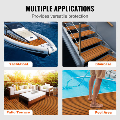 VEVOR Boat Flooring, EVA Foam Boat Decking 94.5" x 35.4", Non-Slip Self-Adhesive Flooring, 23.2 sq.ft Marine Carpet for Boats, Yacht, Pontoon, Kayak Decking - CBZZFHPMDDZSW620PV0 - view 7