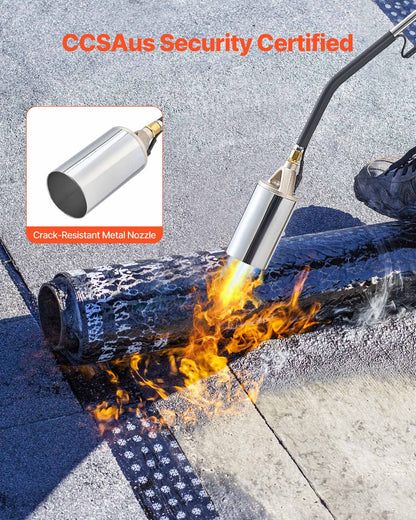VEVOR Propane Torch Weed Burner, High Output 1,800,000 BTU with 10 ft Hose, Heavy Duty Blow Torch with Adjustable Flame and Turbo Trigger Push Button Igniter, Flamethrower Kit for Garden Ice Snow Road - CCHJHJTZ32INHTNP2001V0 - view 6