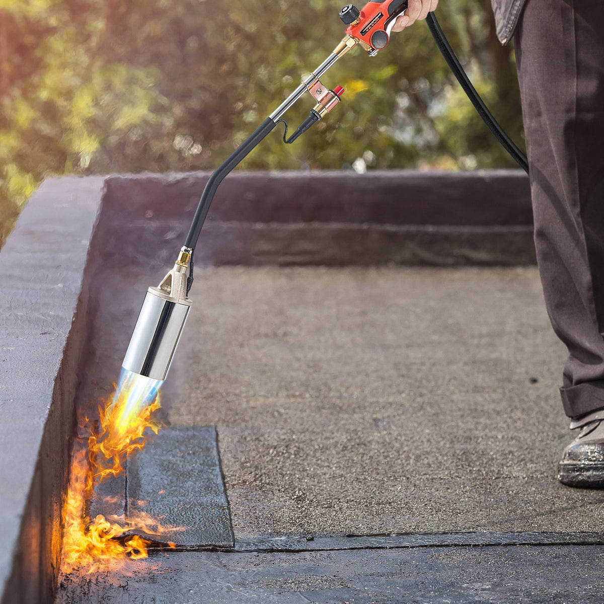 VEVOR Propane Torch Weed Burner, High Output 1,800,000 BTU with 10 ft Hose, Heavy Duty Blow Torch with Adjustable Flame and Turbo Trigger Push Button Igniter, Flamethrower Kit for Garden Ice Snow Road - CCHJHJTZ32INHTNP2001V0 - view 9