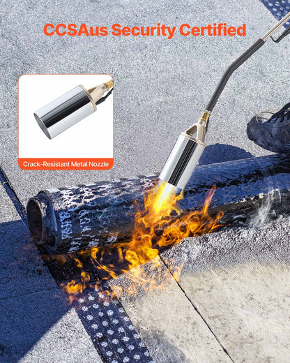 VEVOR Propane Torch Weed Burner, High Output 2,400,000 BTU with 10 ft Hose, Heavy Duty Blow Torch with Adjustable Flame and Turbo Trigger Push Button Igniter, Flamethrower Kit for Garden Ice Snow Road - CCHJHJTZ34IN8G42R001V0 - view 6