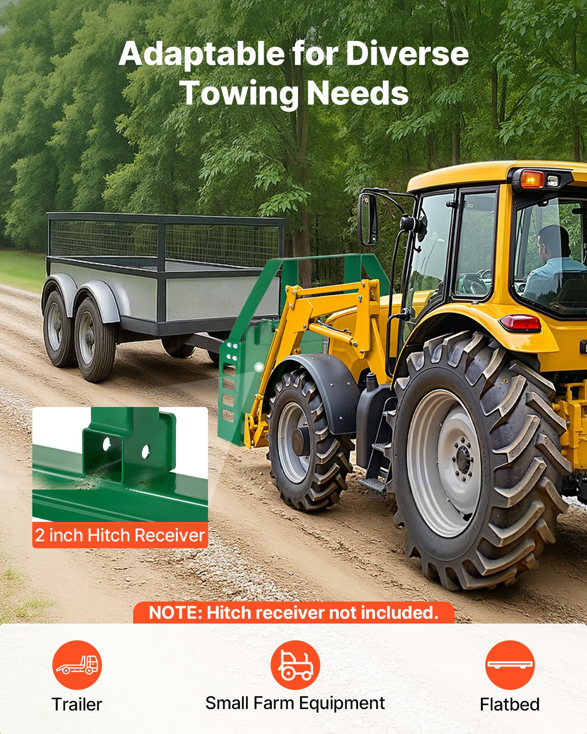 VEVOR Pallet Fork Frame Attachment with 36-inch Skid Steer Forks for JD Tractors - CCMBTZJOHNDECMBDF001V0 - view 6