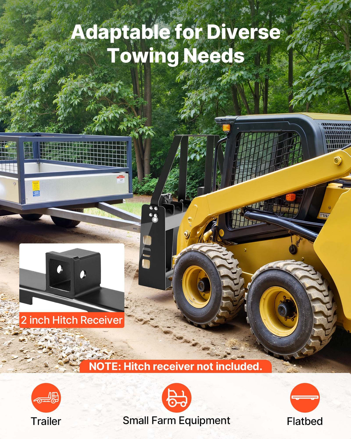 VEVOR Pallet Fork Frame Attachment with 48-inch Skid Steer Pallet Forks 4000 lbs - CCMBTZTYDAQDR41WU001V0 - view 6