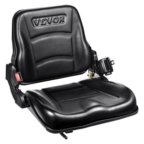 VEVOR Universal Forklift Seat, Fold Down Tractor Seat with Adjustable Angle Back, Micro Switch and Retractable Seatbelt, 6.3-13.4 inch Slot Forklift Seat for Tractor Loader - CCZYCGKAQD00099Y0V0 - view 1