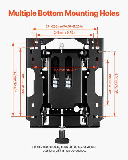 VEVOR Seat Suspension Kit Without Seat Slider Track, Universal Air Ride Seat Suspension for Zero Turn Lawn Mower, Adjustable Tractor Seat Suspension ‎Kit Compatible with Forklift, Bulldozers Seat - CCZYXGTJDHKDNFU37V0 - view 4