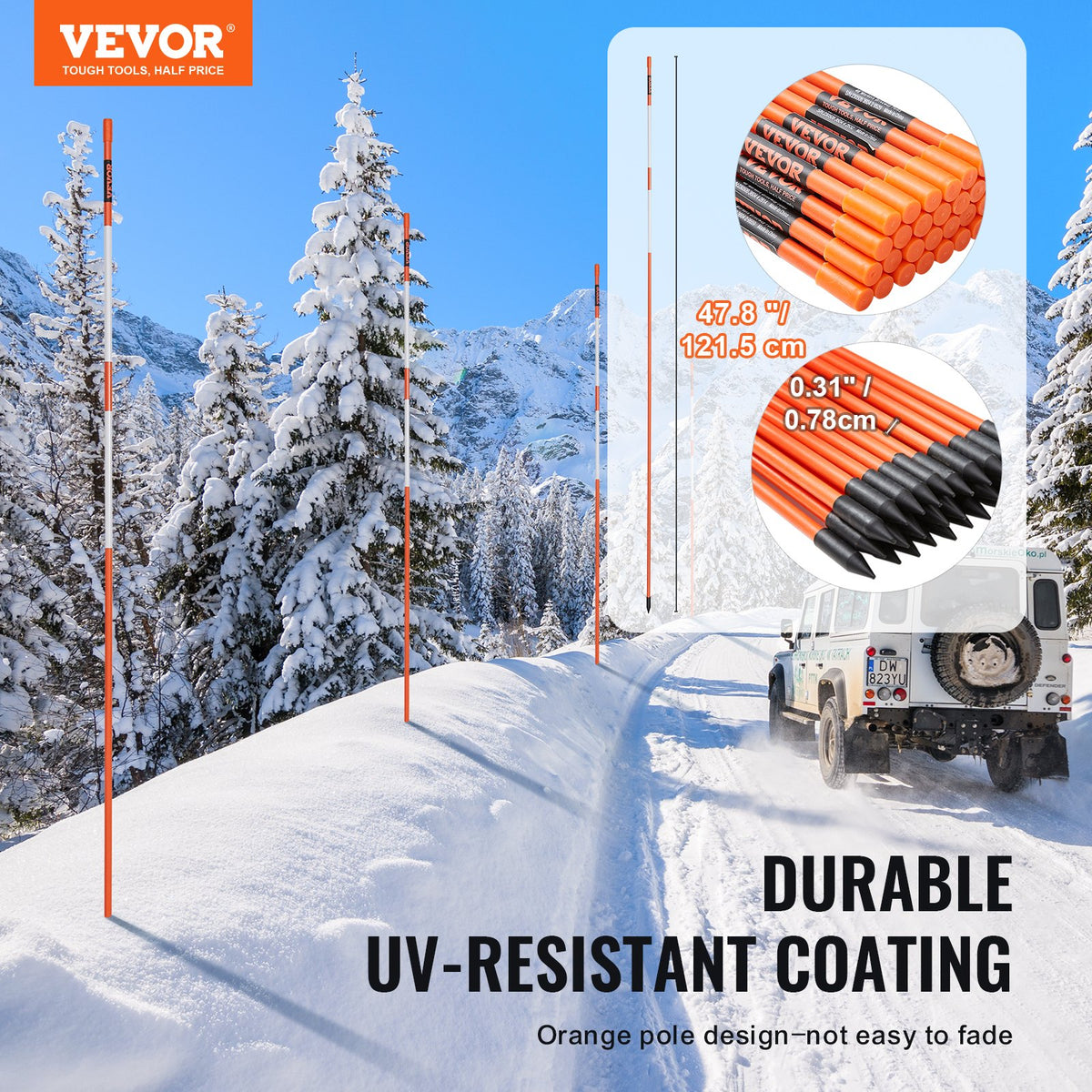 VEVOR Reflective Driveway Markers - Select Your Configuration - CDBG48YCCS10V9NP3V0 - view 2