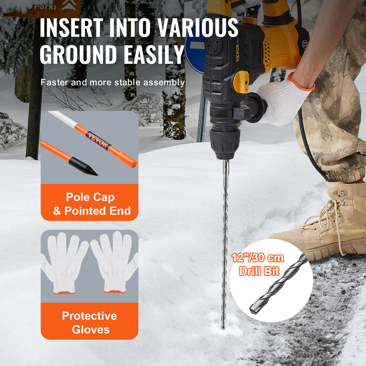 VEVOR Reflective Driveway Markers - Select Your Configuration - CDBG48YCCS10V9NP3V0 - view 3