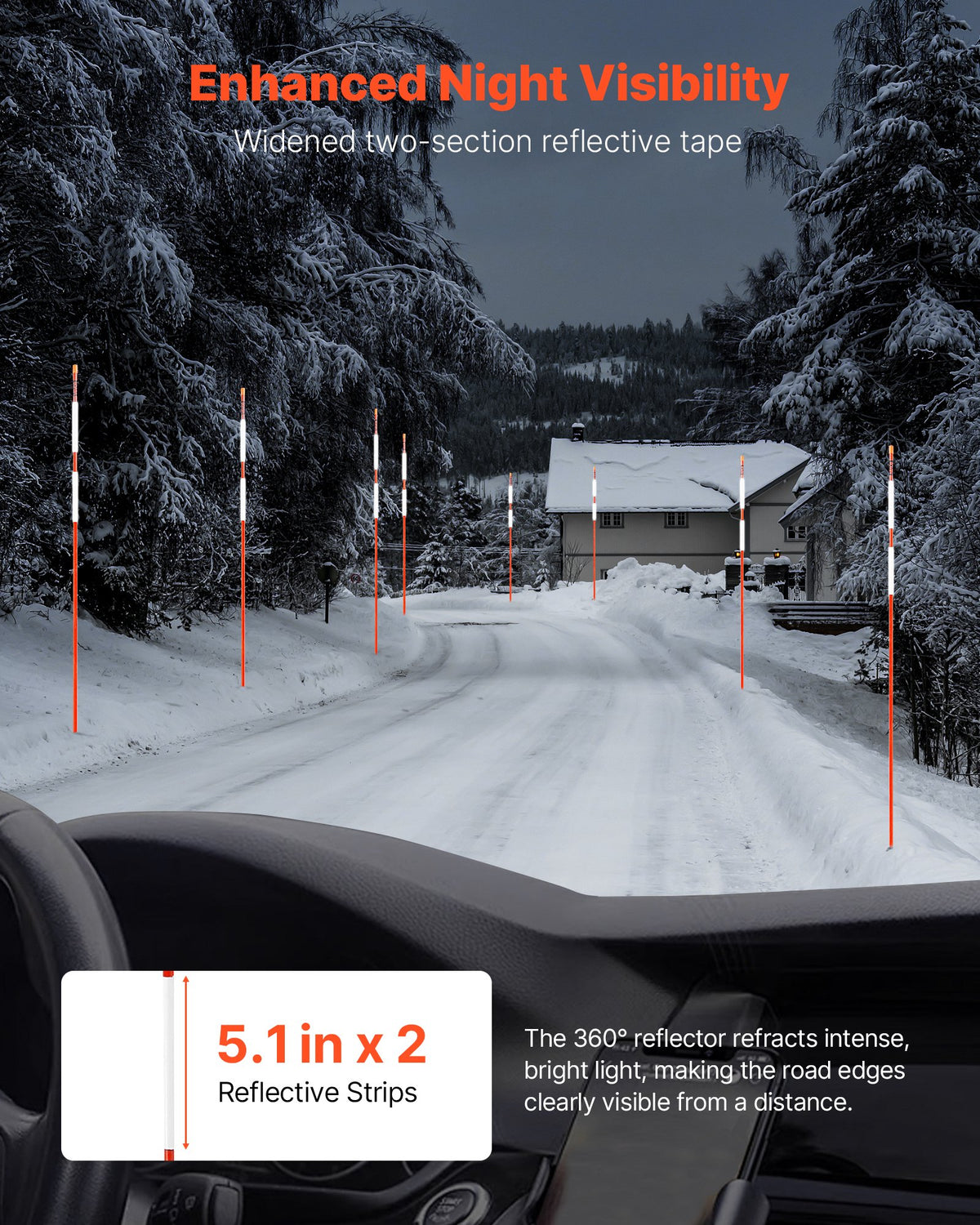 VEVOR Reflective Driveway Markers - Select Your Configuration - CDBG72INCHCSWE3T6001V0 - view 3