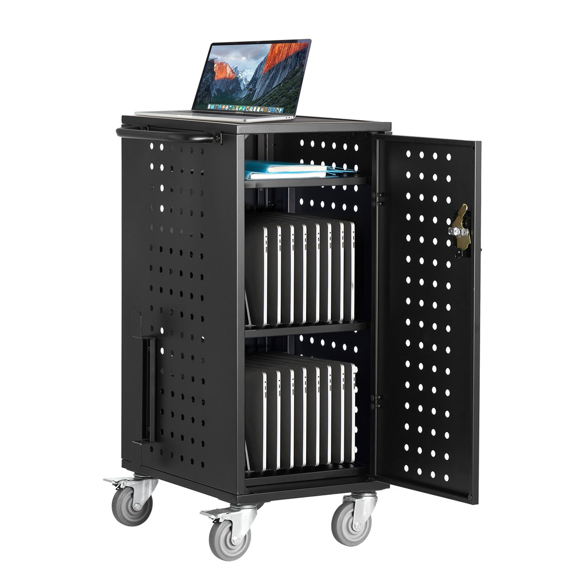 VEVOR Laptop Cart, 20 Device Mobile Charging Cart, Up to 15.6 in Screen Size, Office and Classroom Mobile Charging Cart, for Chromebook, Tablet and Laptop - CDC24TDN156IMBVF7V1 - view 1