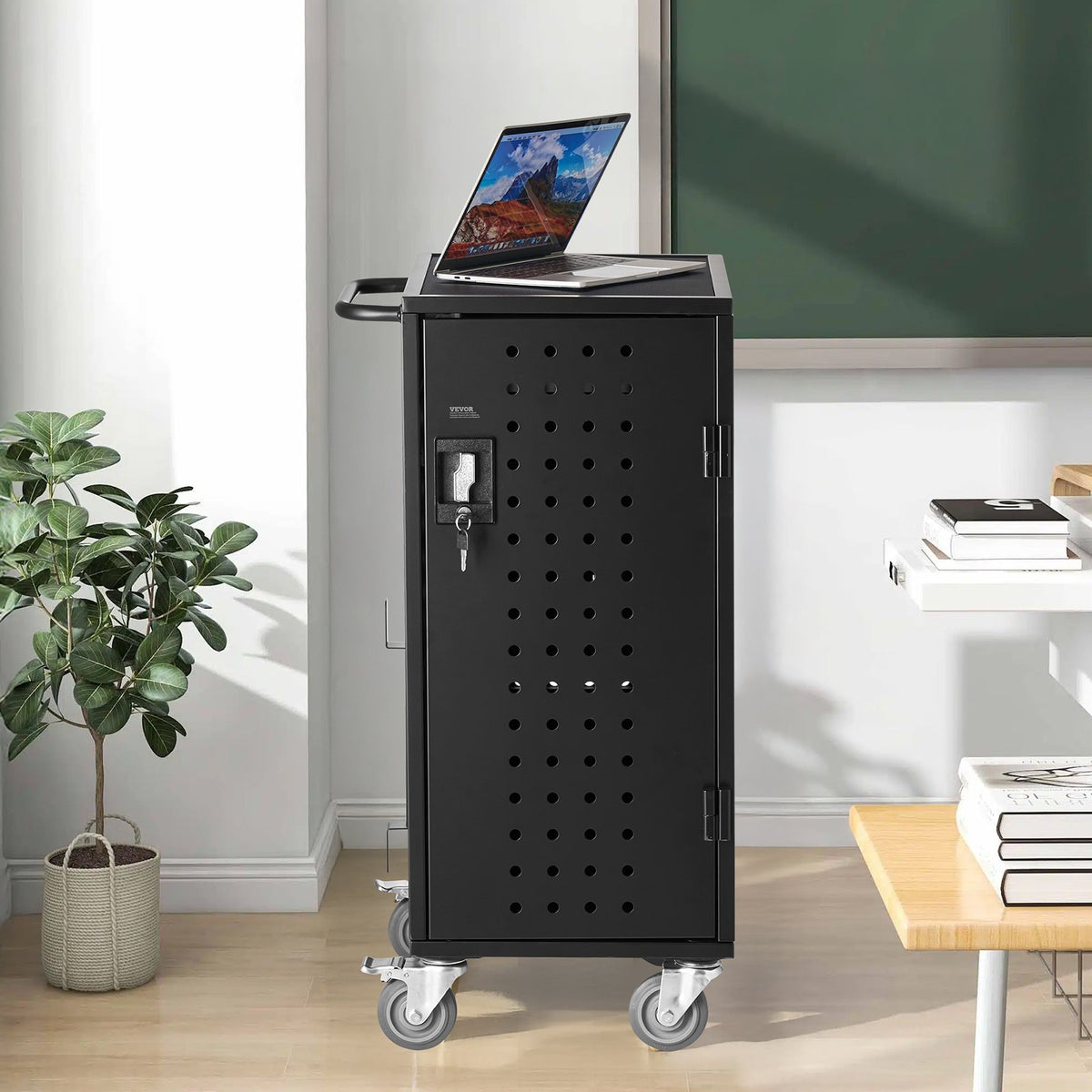 VEVOR Laptop Cart, 20 Device Mobile Charging Cart, Up to 15.6 in Screen Size, Office and Classroom Mobile Charging Cart, for Chromebook, Tablet and Laptop - CDC24TDN156IMBVF7V1 - view 9
