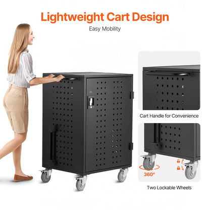 VEVOR Charging Cart, 32 Device Mobile Charging Station, Up to 15.6 in Screen Size, Office and Classroom Mobile Charging Cart, for Chromebook, Tablet and Laptop - CDC32TDN156IYT384V1 - view 6