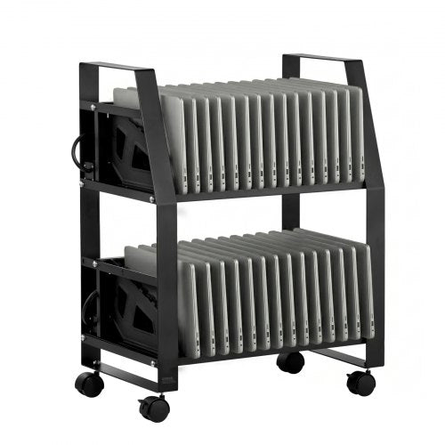VEVOR Laptop Charging Cart, 32 Devices Mobile Open Charging Station with Wheels, for Tablet and Laptop Up to 15.6 in Screen Size, Easy Access Slots, Surge Control, for Office, Classroom, Library - CDCBKFS156INL3C5K001V1 - view 2