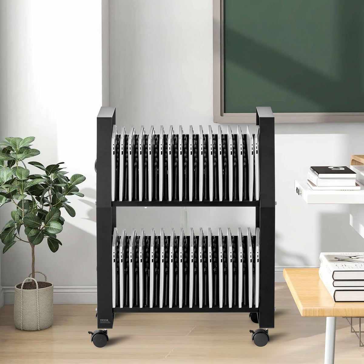 VEVOR Laptop Charging Cart, 32 Devices Mobile Open Charging Station with Wheels, for Tablet and Laptop Up to 15.6 in Screen Size, Easy Access Slots, Surge Control, for Office, Classroom, Library - CDCBKFS156INL3C5K001V1 - view 9